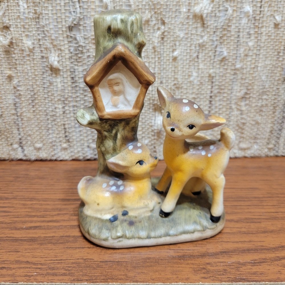 Vintage Holt Howard Deer Statue-Deer Candlestick/Toothpick Holder